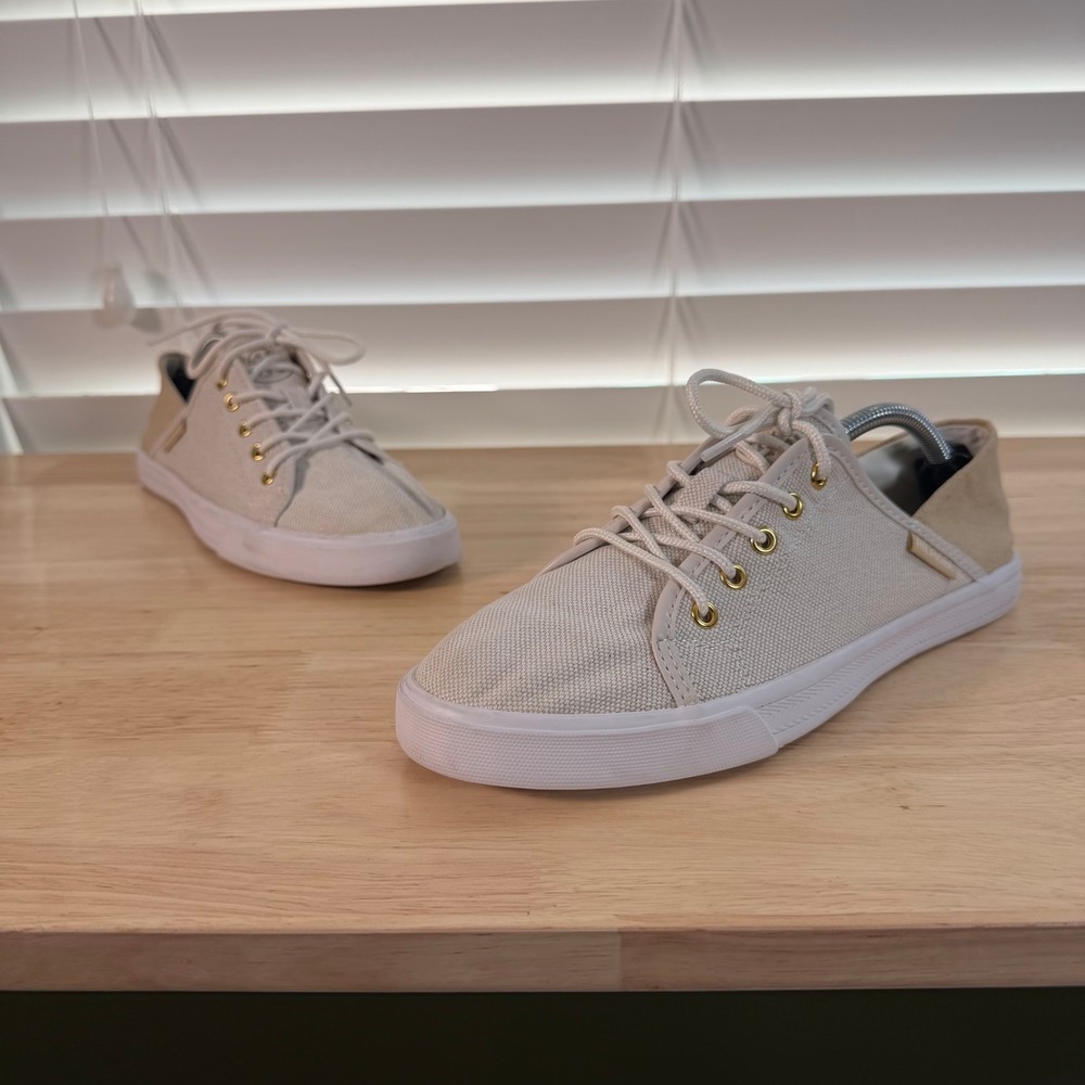 Tommy Hilfiger Flip 4 Sneakers Women's Almond Beige Canvas‎ Casual Shoes - 8.5M